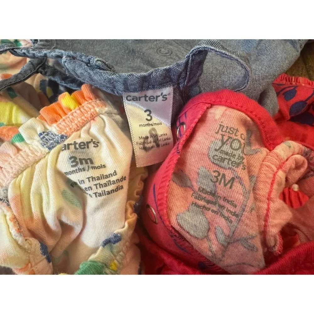 Carters Baby Girl Clothes Lot 3 Months Rompers‎ One Piece Outfits Summer Flowers